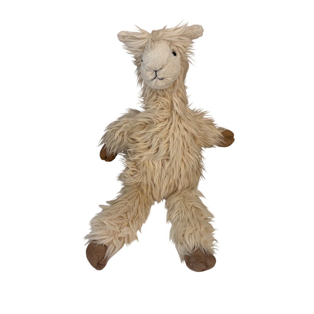Jellycat Luis Llama Plush Shaggy Cream Beige Alpaca Large 18" Stuffed Animal Toy